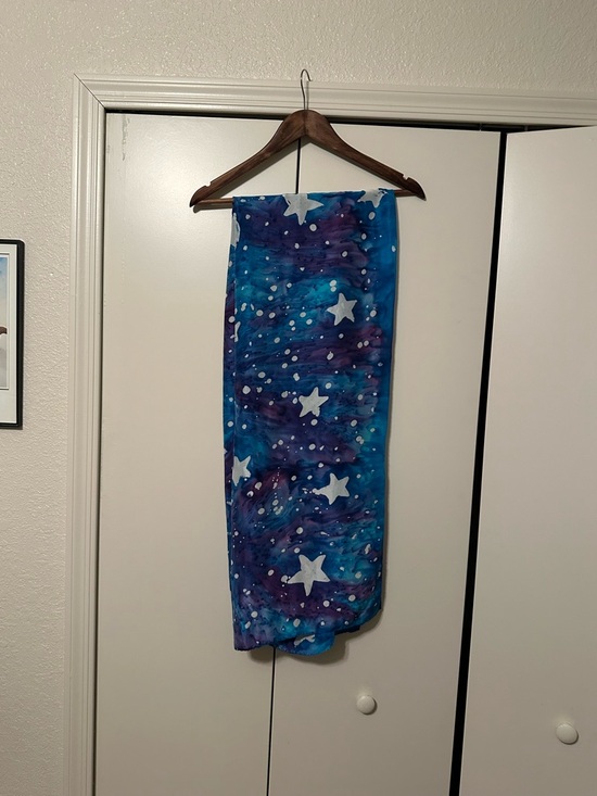 Vintage Sedona Artisan Accessories - Vintage 1990’s Sedona Artisan Star Print Blue & Purple 100% Scarf or Wrap